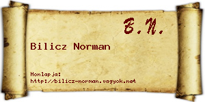 Bilicz Norman névjegykártya